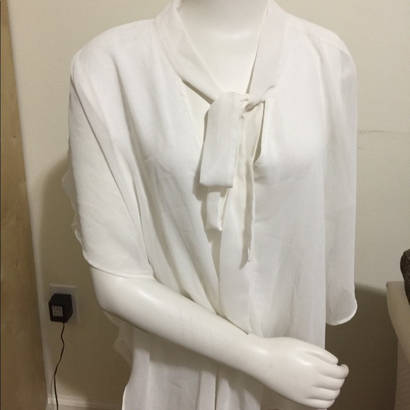AGB® Plus Size Popover Tie Neck Top
Color: Cream - Picture 2 of 7